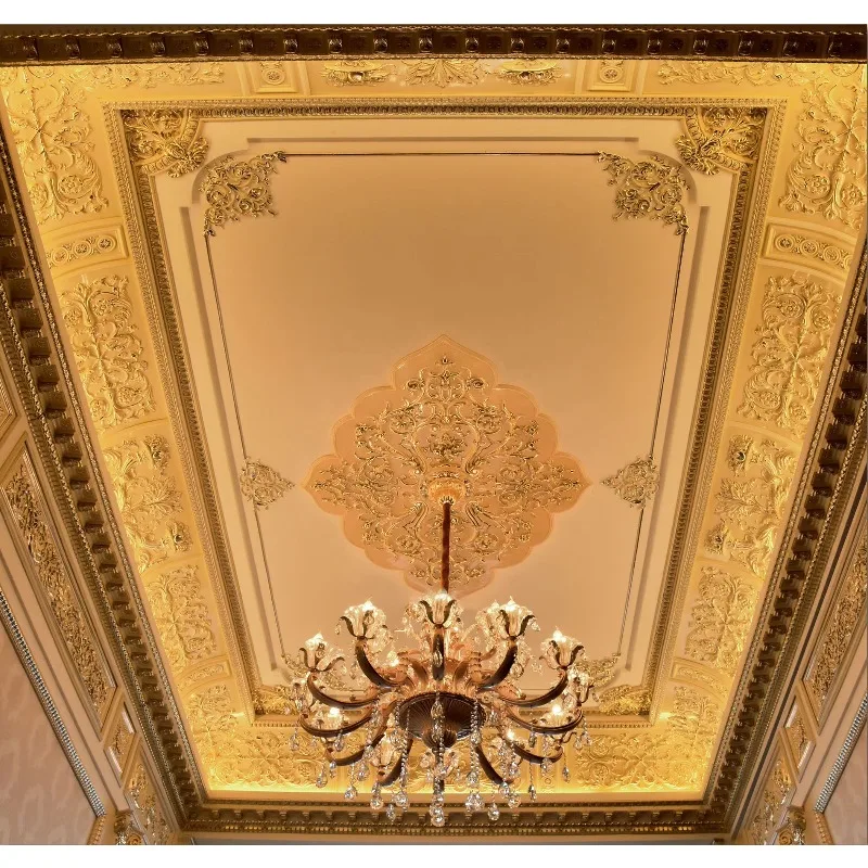 Floral Polyurethane Plastic Foam Ceiling Roof Panel Decorative Ceiling Light Medal