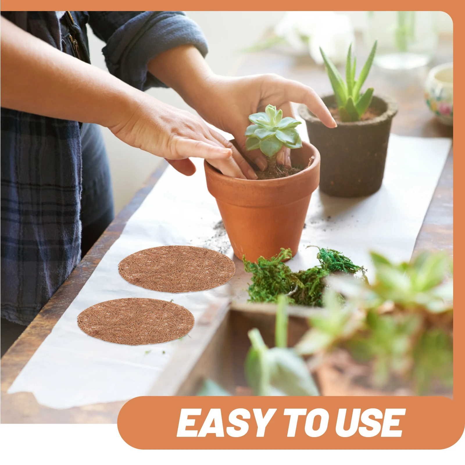 

12pcs Coconut Fiber Plant Pot Spacers 10CM Thick 0.3-0.5cm Liners for Hanging Baskets Better Permeability Garden Decor