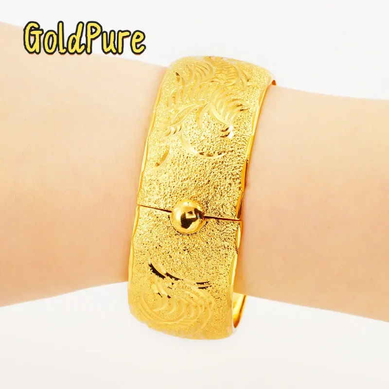 

Goldpure Bridal Wedding Celebration Dragon and Phoenix Bracelet 9999 24K Real Gold Wedding Gold Bracelet for Women Banglesgift