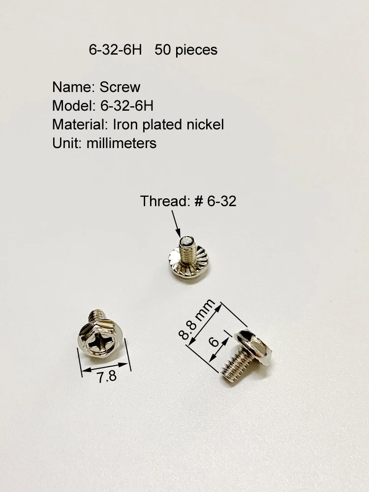 # 6-32 مادة مطلية بالنيكل الحديد غاطسة مستديرة سداسية الصليب رئيس السحابات الميكانيكية الموضوع مزيج مسمار مزلاج
