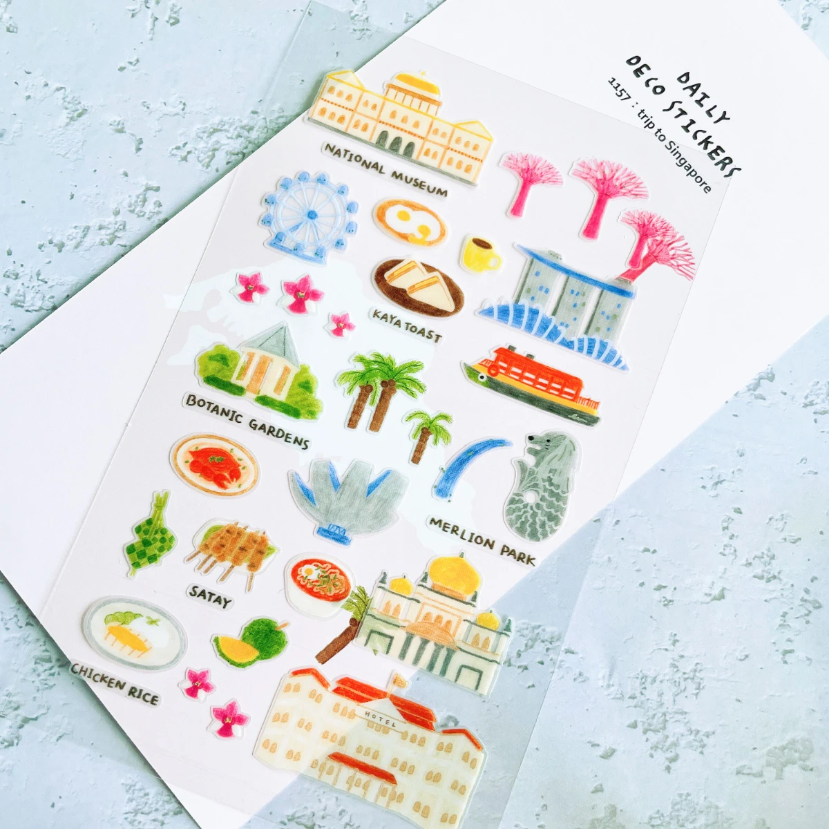 1 pc Korean Import Original Suatelier Trip To Singapore PVC Stickers Scrapbooking Diy Journal Stationery Sticker Deco Art Supply