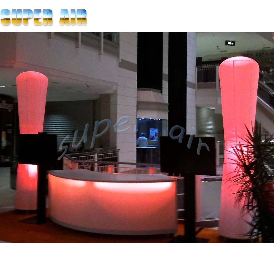 Customized logo  advertising trade show decoration inflatable column with led light  for sale