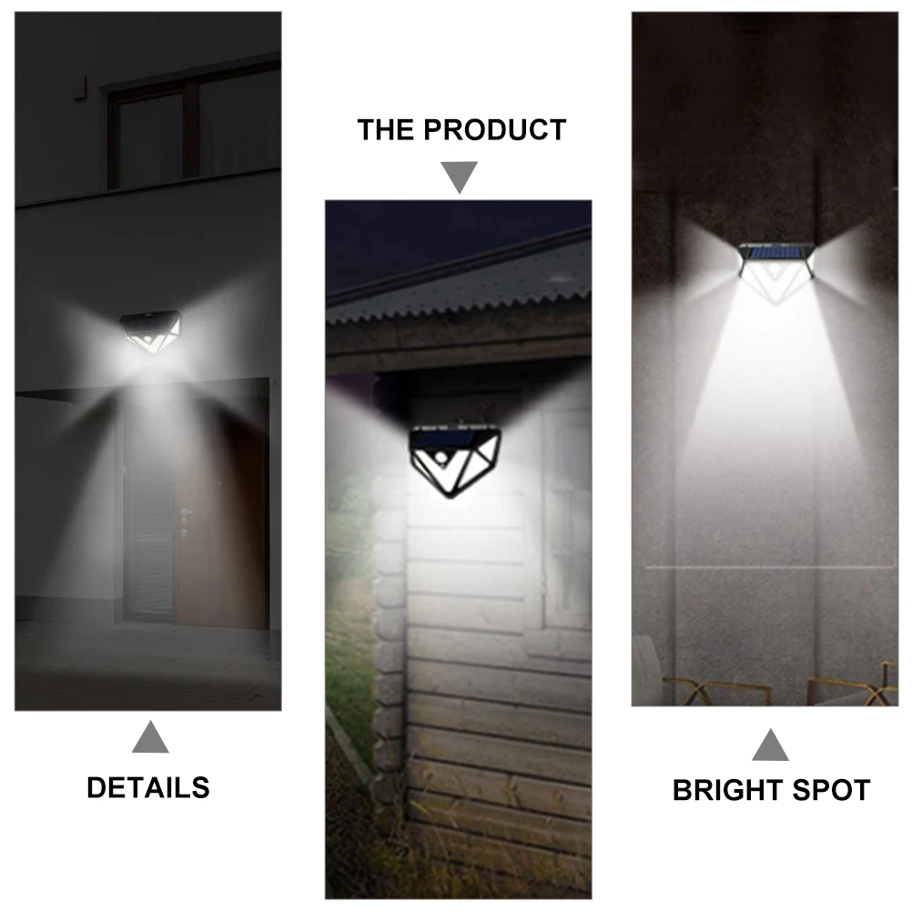 

Solar Wall Lamp Bright LED Light Outdoor Garden Sconce Waterproof Dusk to Dawn Automatic Solar