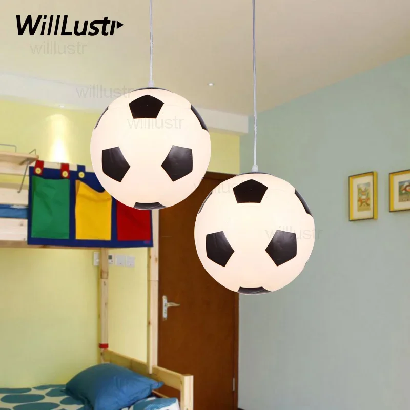 Glass Round Ball Pendant Lamp Handmade Football Suspension Light Restaurant Hotel Bar Children Room Hanging Ceiling Chandelier