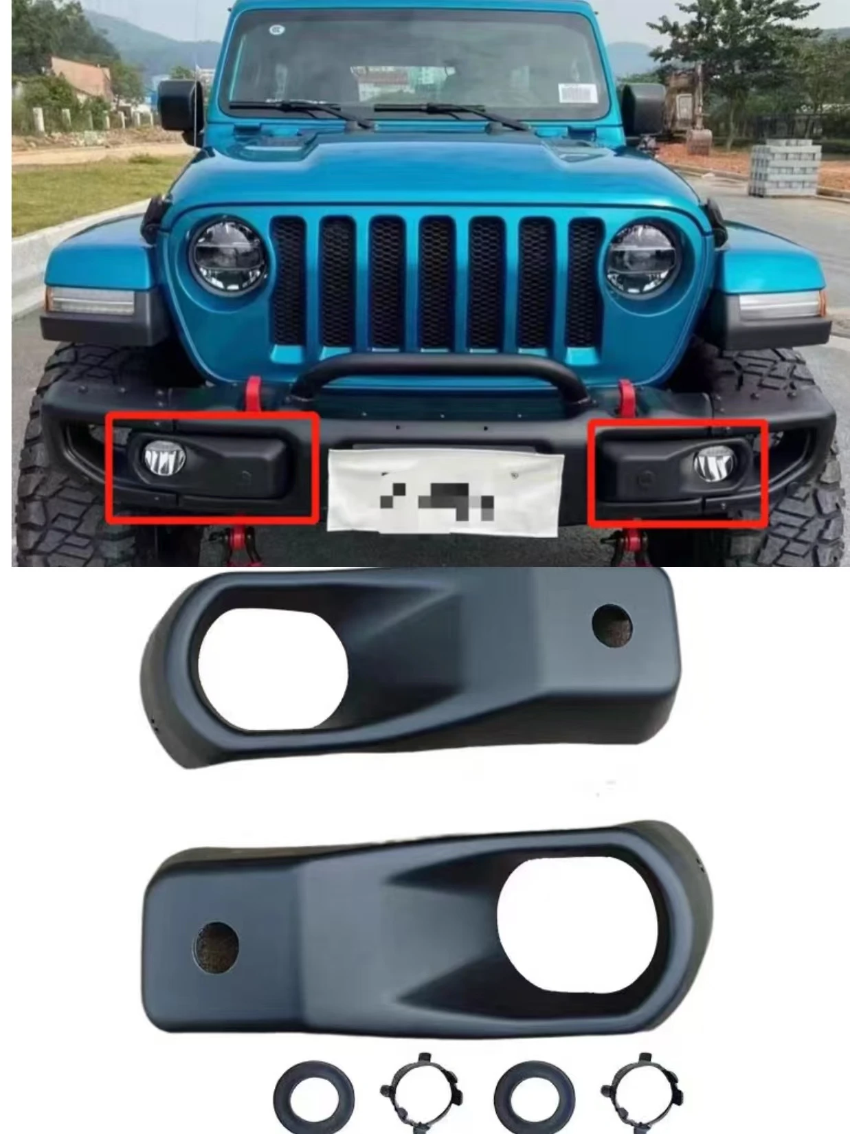 

Car Front Bumper Fog Lamp Trim Bezel Fog Light Lamp Cover For JEEP Wrangler JL 2018-2021 Car Accessories