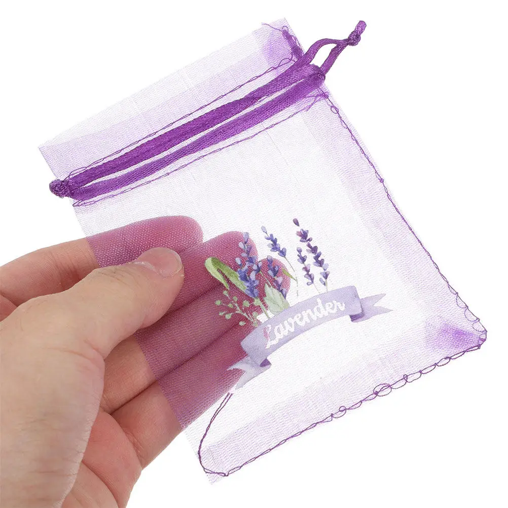 20Pcs Lavender Sachet Bags Small Drawstring Mesh Gauze Organza Pouches for Home Closet Scent Freshener Gauze Bag
