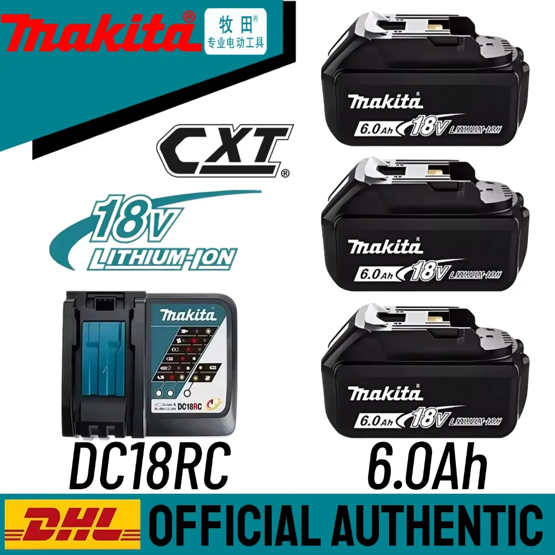 

100% Original Makita 6Ah 18V Battery BL1840 BL1830B BL1850B BL1850 BL1860 BL1815 Replacement Lithium Battery