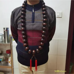 Genuine Goods Pterocarpus Santalinus 108 Men and Women Wear 20mm Buddha Beads Rosary Long Necklace 40mm Rosewood