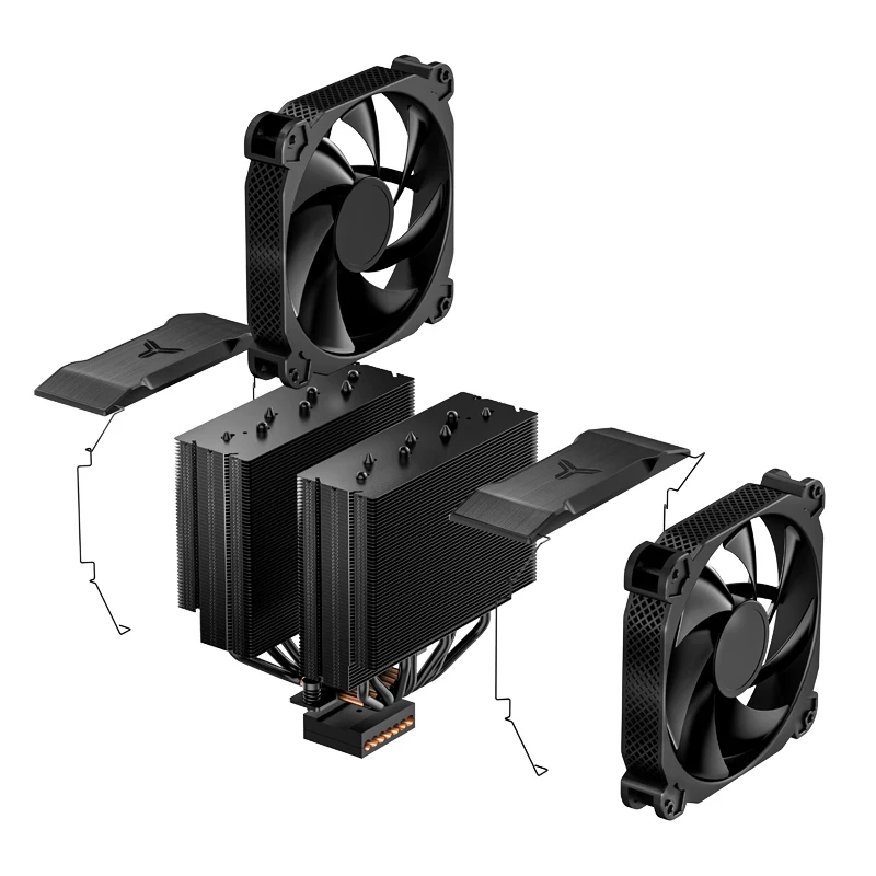 JONSBO HX7280 7 HeatPipe Dual Tower Air-cooled Radiator Desktop PC 14CM Quiet Fan CPU Cooler For LGA115x 1700 1200 2011 2066 AM4