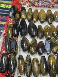 6Pcs/Lot Rare Precious Powerful Natural Stone Meng Dzi Beads Coin Stone Nine Eyes Shale Mysterious Pattern Unique DIY Material