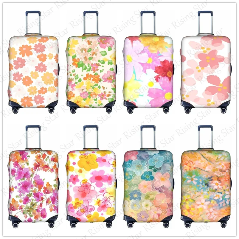 

Thick Elastic Luggage Protective Cover Zipper For 18-32 inch Bag Suitcase Covers Travel Flower Ink wash painting Accessories