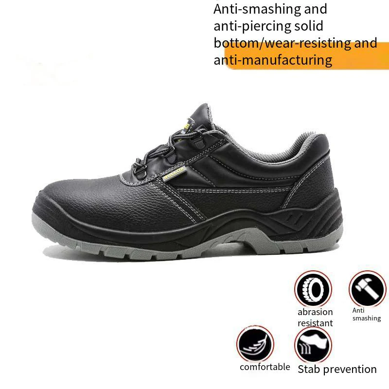 Labor Protection Shoes With Iron Toe Anti Smashing Anti Piercing Breathable Anti Slip  Wear-resistant Rubber Safety Shoes
