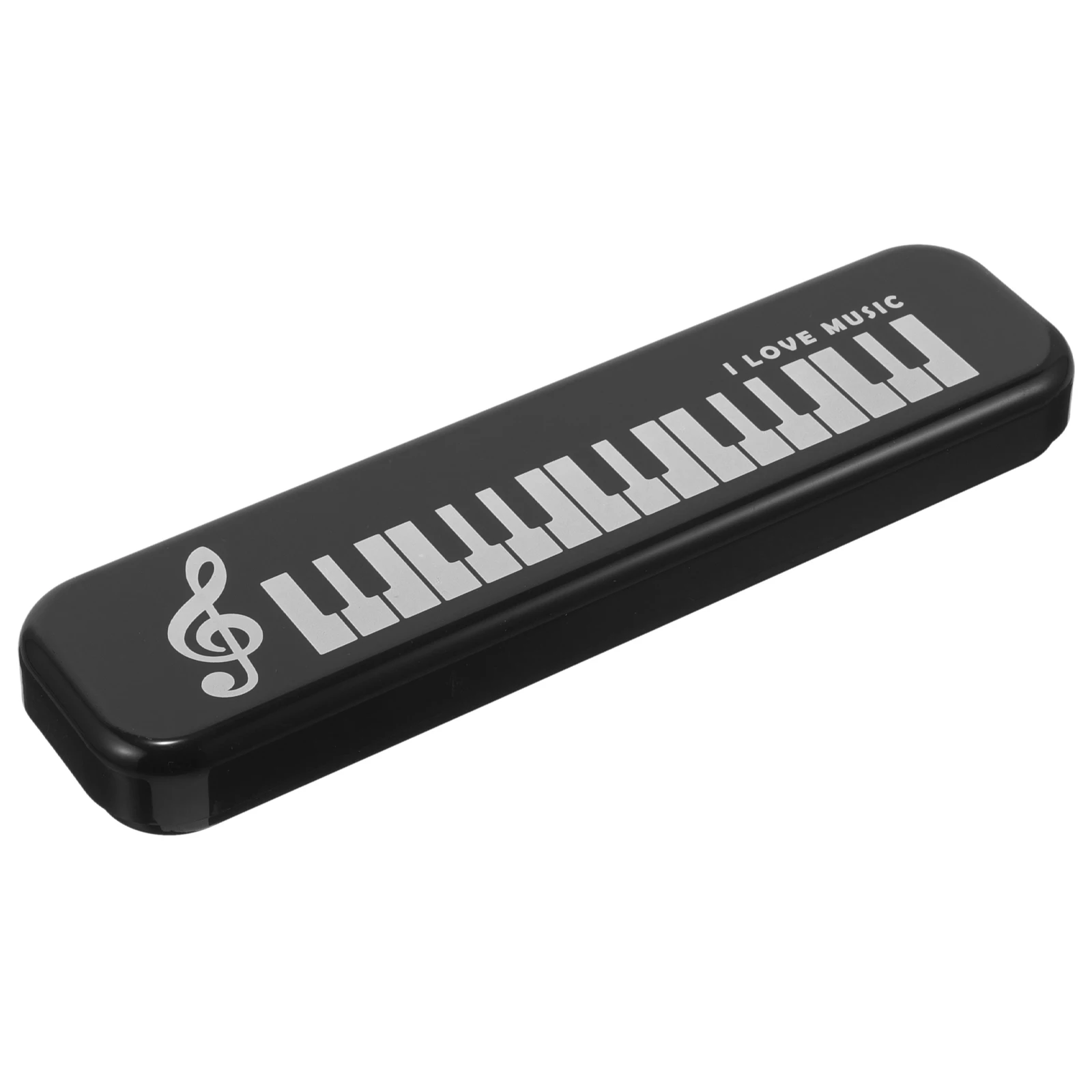 

Piano Keyboard Stationery Box Plastic Pencil Case Crayon Holder Black Large Capacity School Supplies Office Use Pen Holder