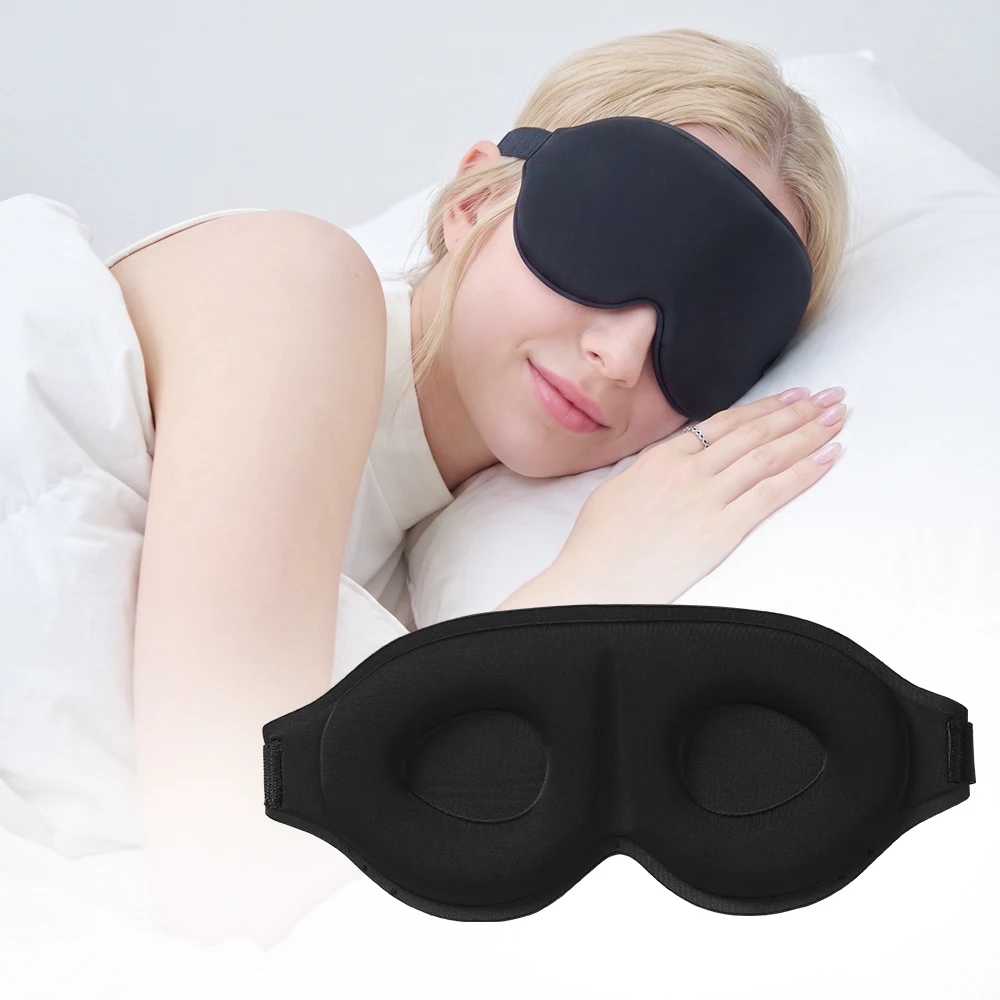 3D Light-Blocking Sleep Mask, Relaxing Zero-Pressure Night Eye Mask, Soft and Breathable Nap Sleep Mask