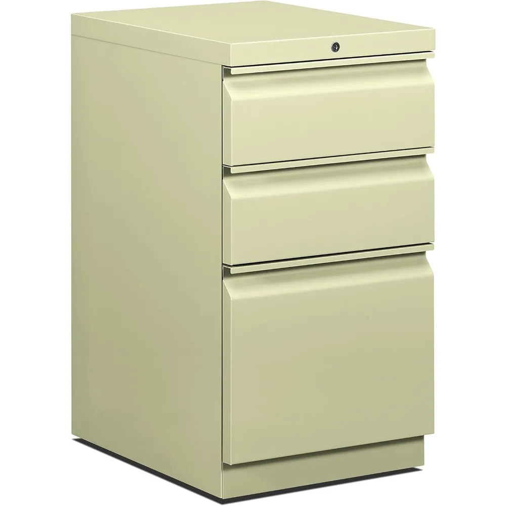 

Filing Cabinets, Mobile Pedestal | 2 Box / 1 File Drawer | Radius Pull 15" W Putty Finish, Office Filing Cabinets