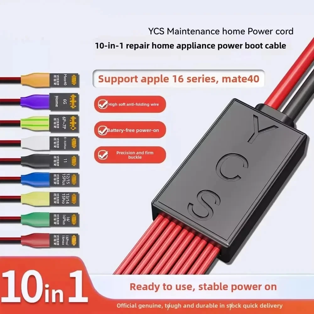 YCS-D01 Charging Boot DC Power Detection Line For iPhone 6 to 16 Pro Max Battery Clip Motherboard Testing Boot Cable Tool