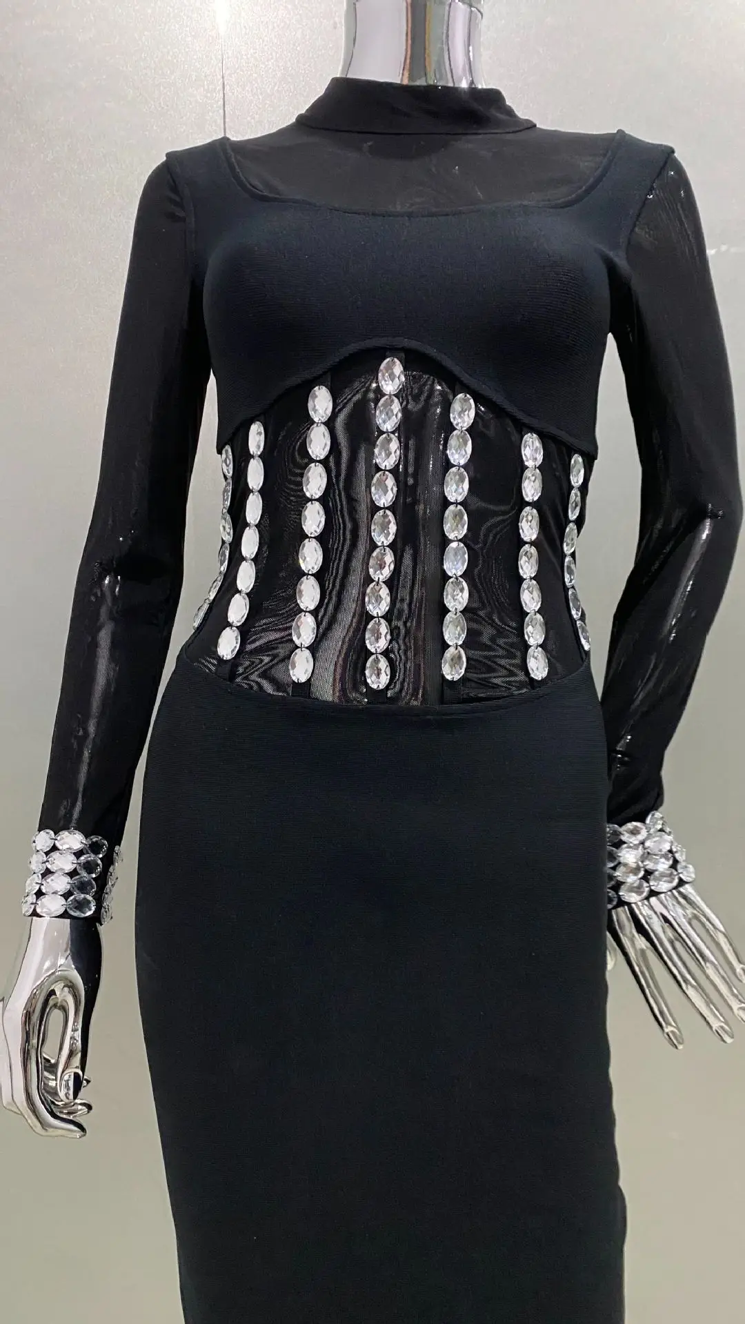 2025 nouveauté brillant strass Sexy pure robe moulante mode chaude fête robe de soirée