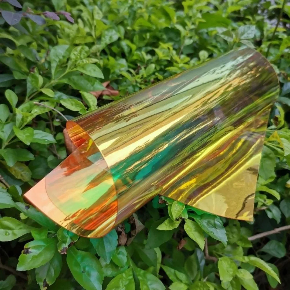 DIY 20*95CM Rainbow Film Vinyl Shiny Candy Color Tarpaulin Transparent Holographic PVC Fabric Bow Earring Making Craft Bag