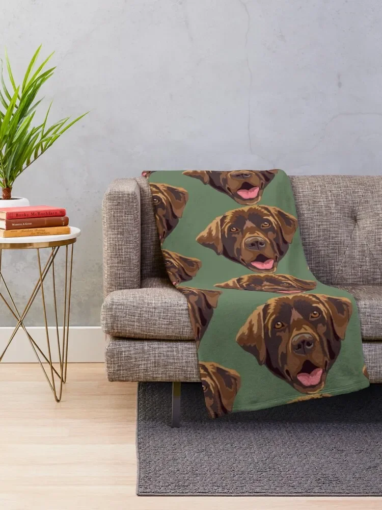 Chocolate Labrador Throw Blanket Thermal Tourist fluffy Polar Blankets