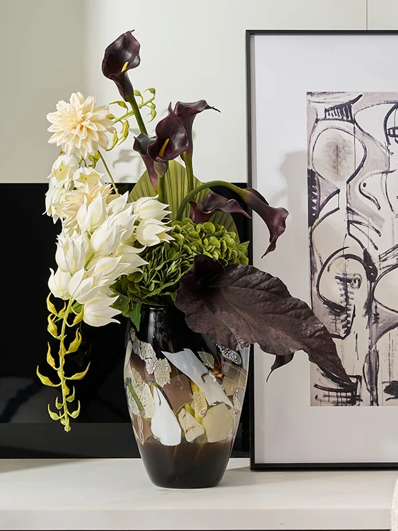 

Creative Glass Flower Vase Large Bouquet Table Centerpiece for Coffee Shop Relaxing Tea Table Decorative Ornaments