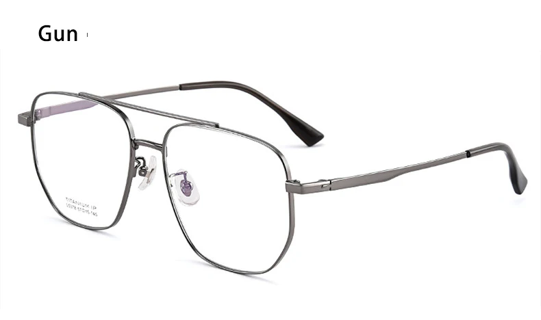 Große Größe reine Titan Brillen ultraleichte Mode Retro Pilot Doppelbrücke Brille optische Rezept Rahmen Mann Frau – Detail 12