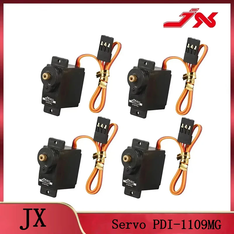 4PCS JX PDI-1109MG 9g 2.5kg 메탈 기어 디지털 미니 서보 - 고정익/1/18 RC 자동차/보트/로봇 암/헬리콥터용 고출력