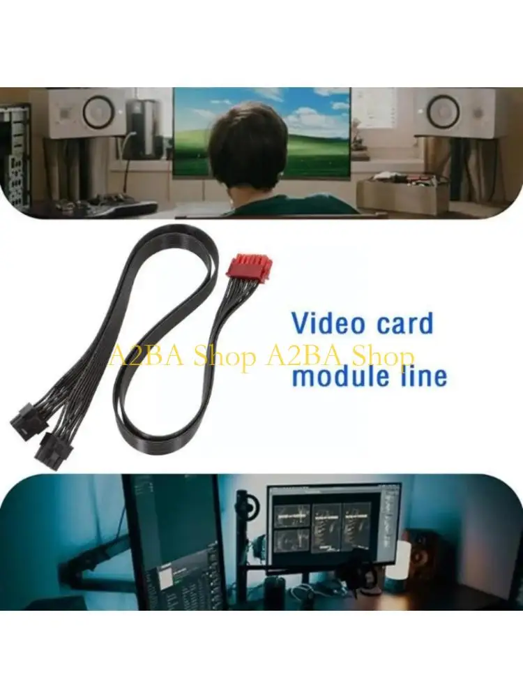 A2BA High Current 600W 12Pin Double 8Pin GPU Cable Black 30cm Computer Wiring
