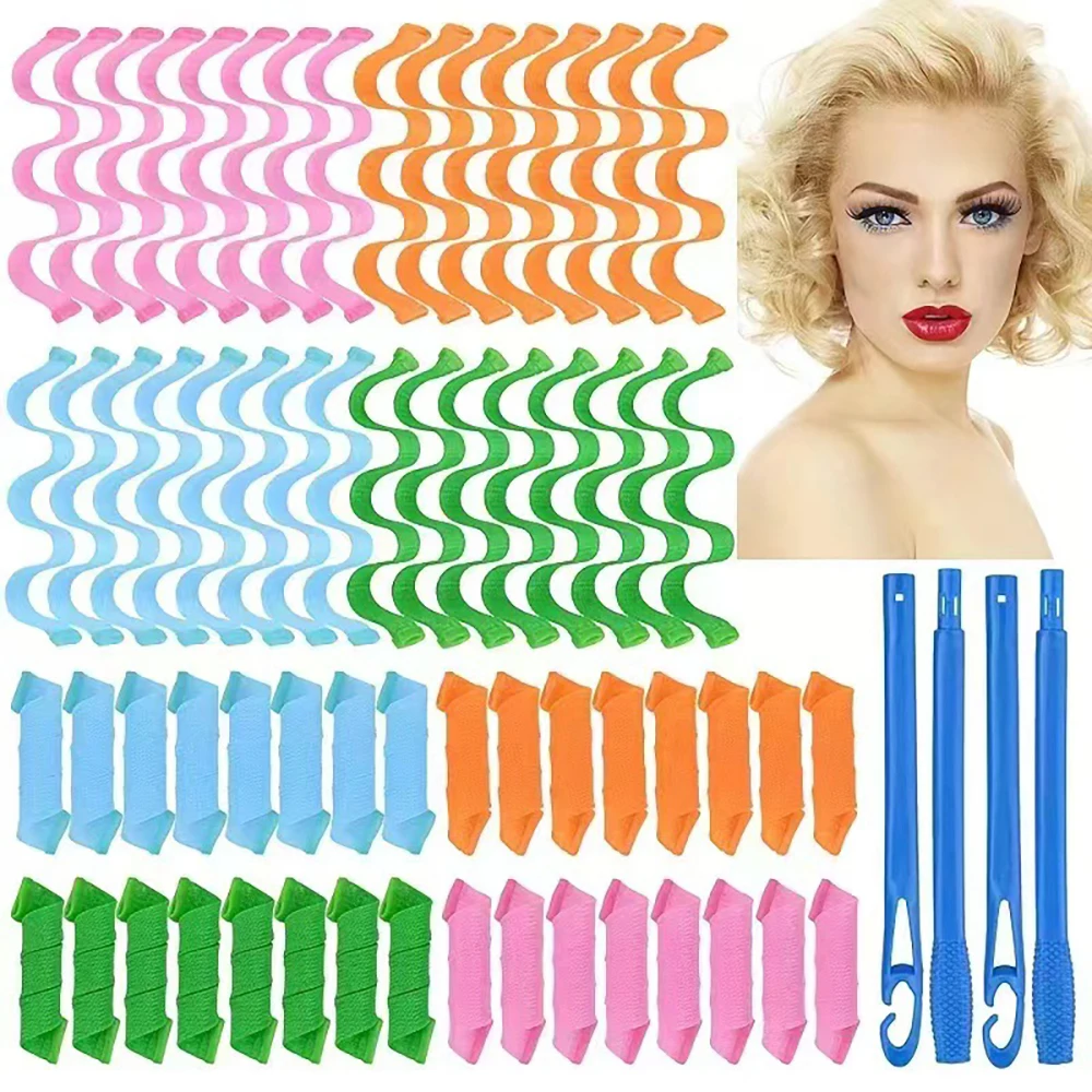 12Pcs Set Portable Magic Hair Curler 25-65CM Wave Formers Hair Styling Accessories Hair Styling Tool DIY Hair Rollers for Women