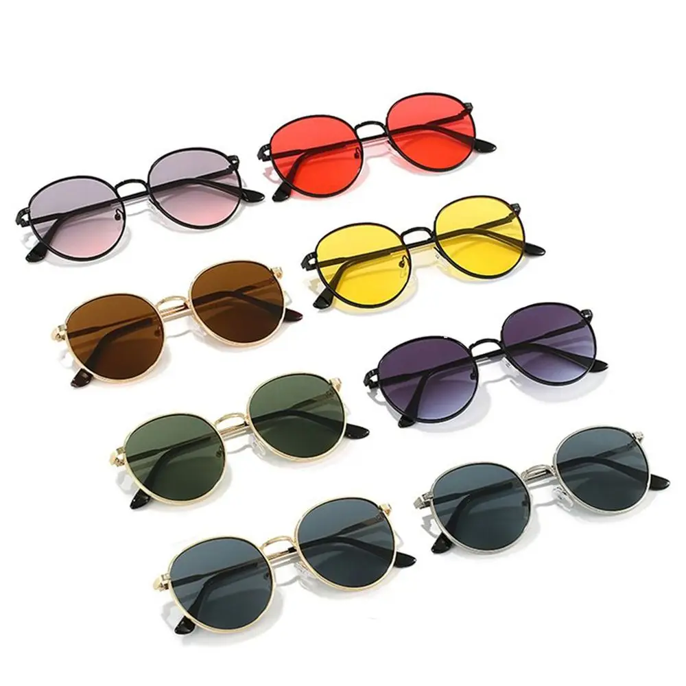 Fashion Vintage Round Sunglasses for Women Men Metal Frame Sun Glasses Retro Circle Hippie Eyewear Summer UV Protection Shades