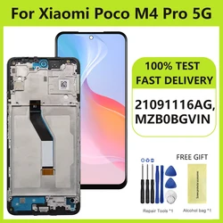 6.6'' Screen For Xiaomi POCO M4 Pro 5G LCD MZB0BGVI 21091116AG Display Touch Screen Digitizer Assembly For POCO M4 Pro 5G LCD