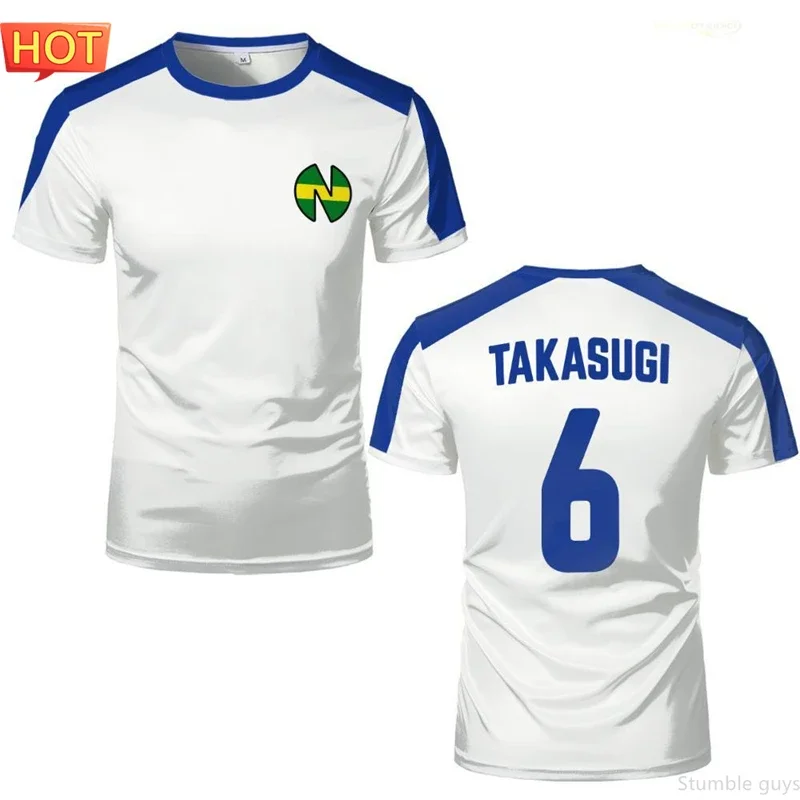 Nankatsu Captain Tsubasa Fußball-Top Anime Herrenbekleidung Jungen T-Shirt Cosplay Fan-Version Kurzarm-T-Shirt