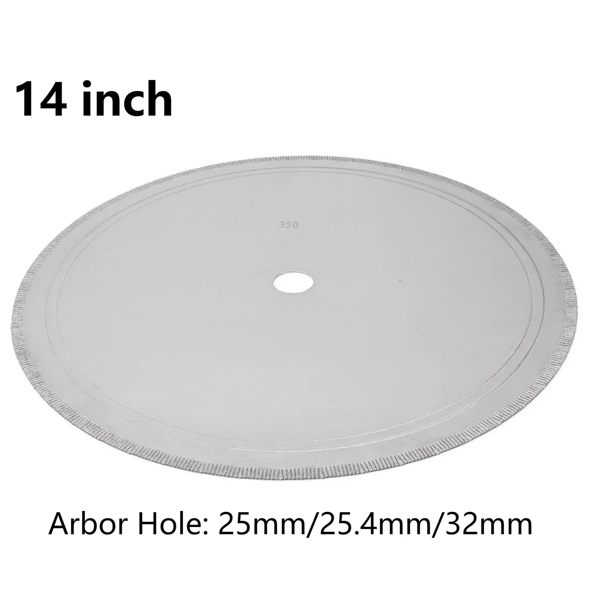 

14" inch 350mm Notched Rim Diamond Lapidary Saw Blade Cutting Disc Arbor Hole 1" 25/25.4/32mm for Stone Jade Agate