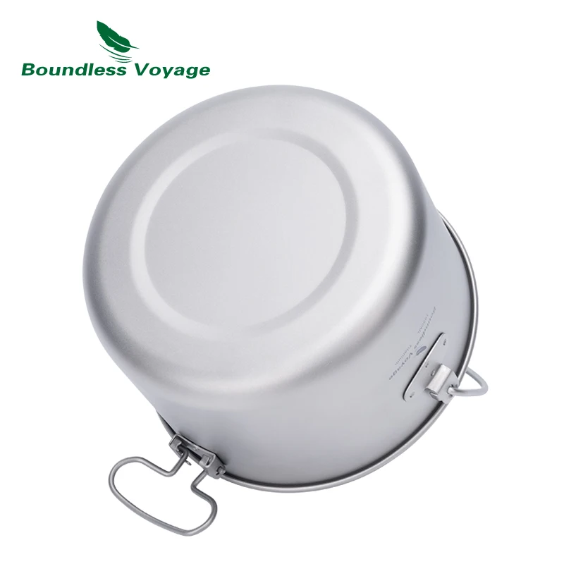 Boundless Voyage Titanium Camping Pot Big Capacity & Leightweight Outdoor Hanging Pot 2900ml 1950ml 1300ml Cooking Pot for Men