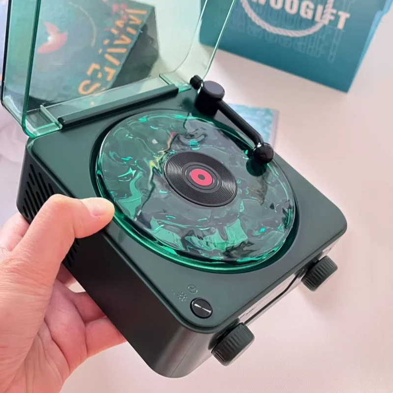 

Ретро-часы с Bluetooth-колонкой, проигрывателем виниловых пластинок, стереозвуком, проектором белого шума и проекционным светом, музыкальная колонка для сна