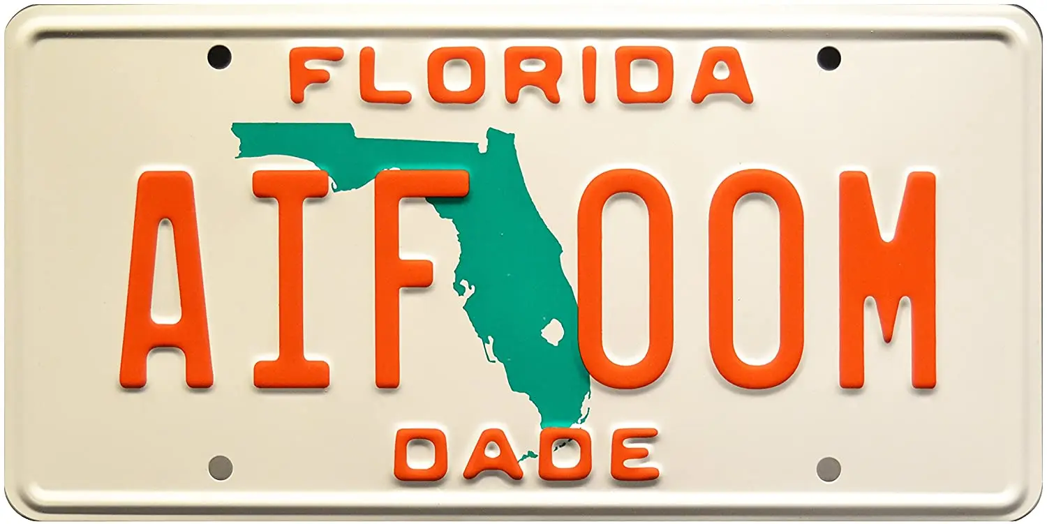 Celebrity Machines Miami Vice | AIF 00M | Metal  License Plate