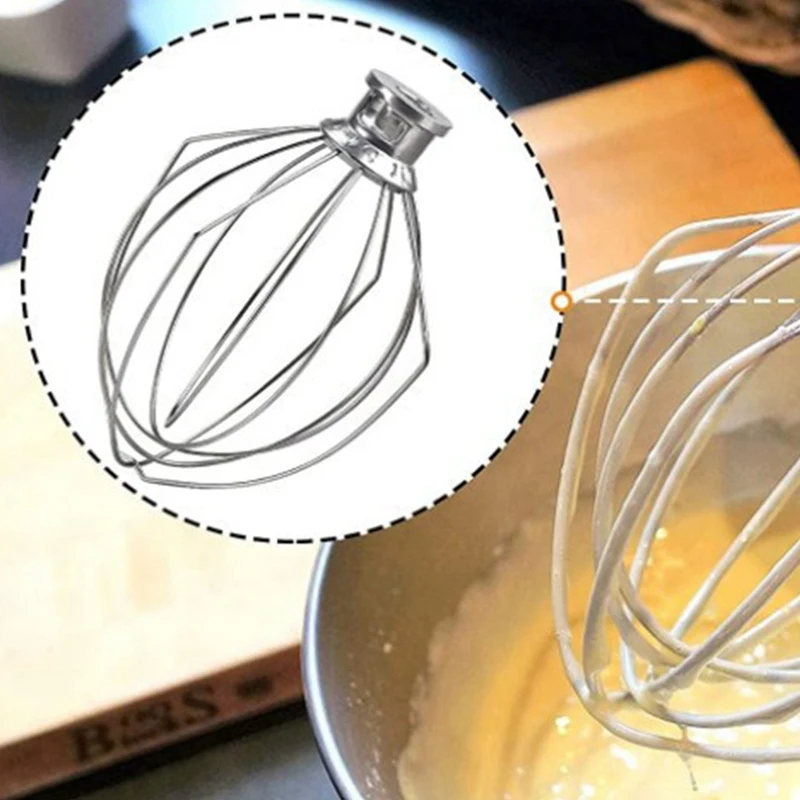 K5AWW Wire Whip Steel Wire Whisk Stainless Steel Egg Beater Mixer Mixing Head 5QT For American Kitchenaid