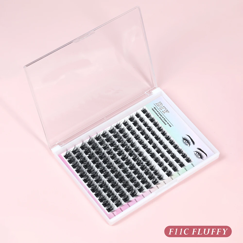 Cluster Wimperverlenging 10-16mm Mix Pluizige Natuurlijke Dikke Lash Clusters 60D80100D Piekerige Individuele 3D Nertsen Wimperverlenging