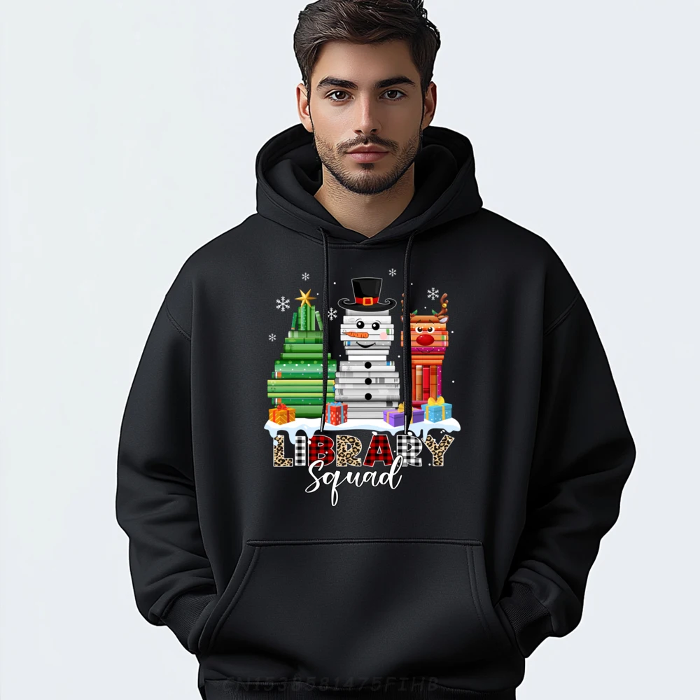 

Christmas Librarian Books Xmas Tree Snowman Reindeer Library Hiphop Streetwear Men's Shirts