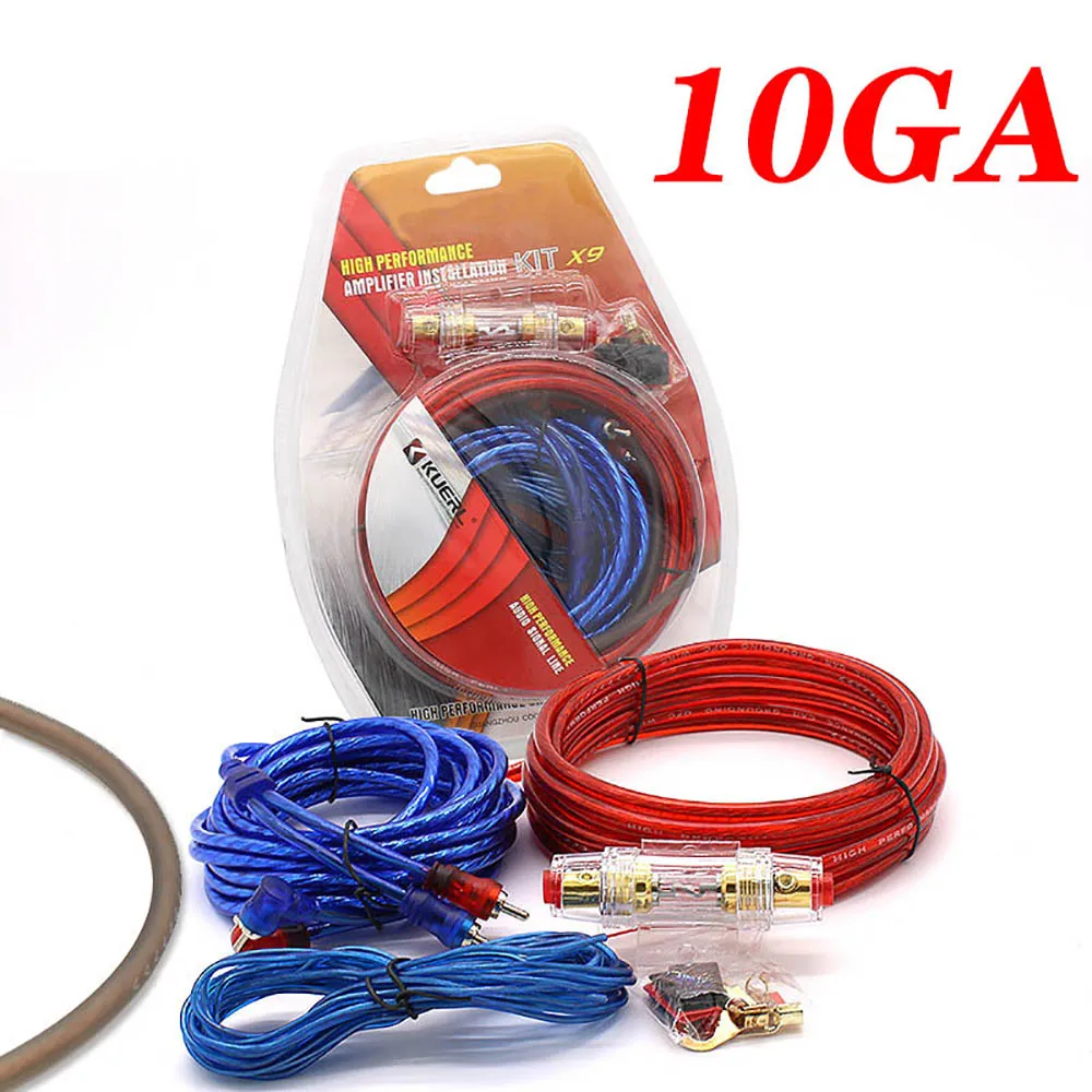 10GA  Audio Speakers Wiring Kit Car Subwoofer Cable 60 AMP Fuse Holder Speaker Installation Wires  for Car Modification