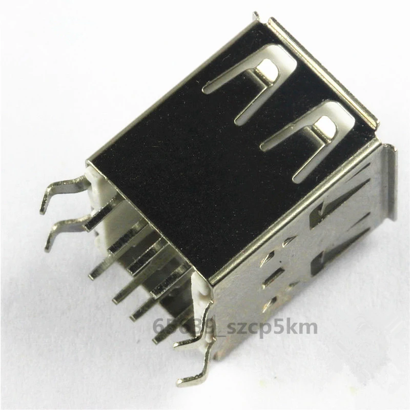 PP+ 10pcs Double USB Type A Female 8 Pin DIP PCB Socket Connector 4 pin Curved legs