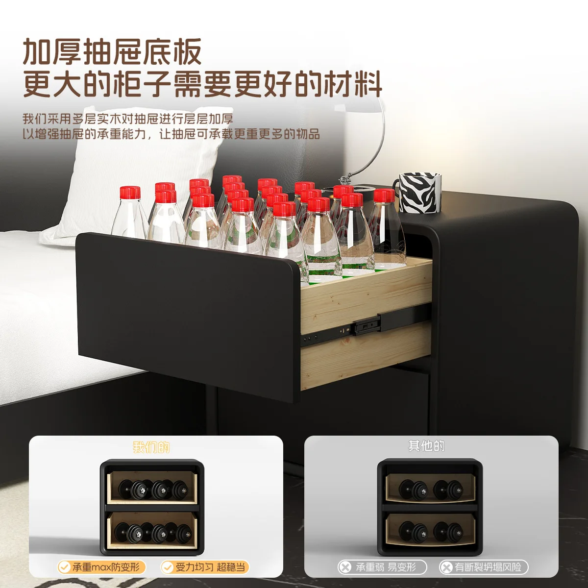 Bedside Table Bedroom Bedside Table Solid Wood High-end Storage Cabinet Household Multi-functional Modern Simple Shelf