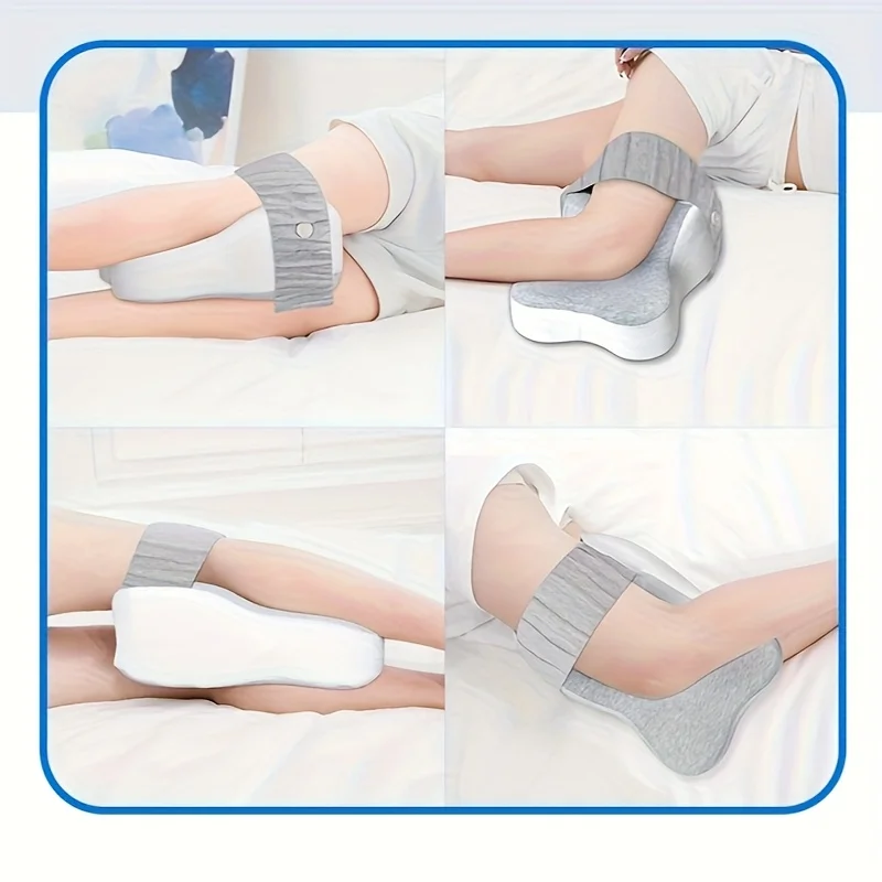 

Memory Foam Knee Pillow for Side Sleepers - Adjustable Strap for Hip & Back Pain Relief, Orthopedic Leg Cushion for Night Use