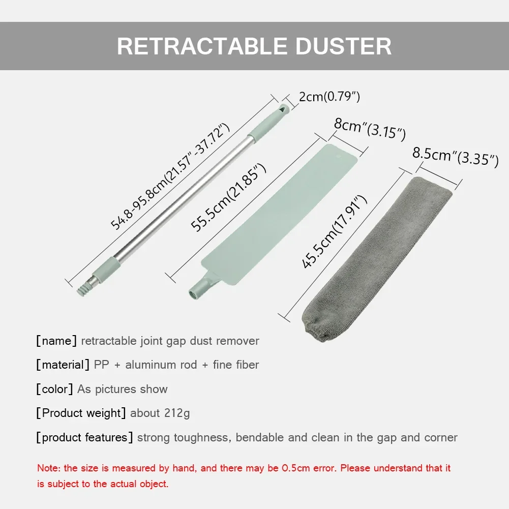 Dust Brush Retractable Gap Dust Cleaner Microfiber Hand Duster Removable Home Long Handle Bed Bottom Sofa Clean Sweep