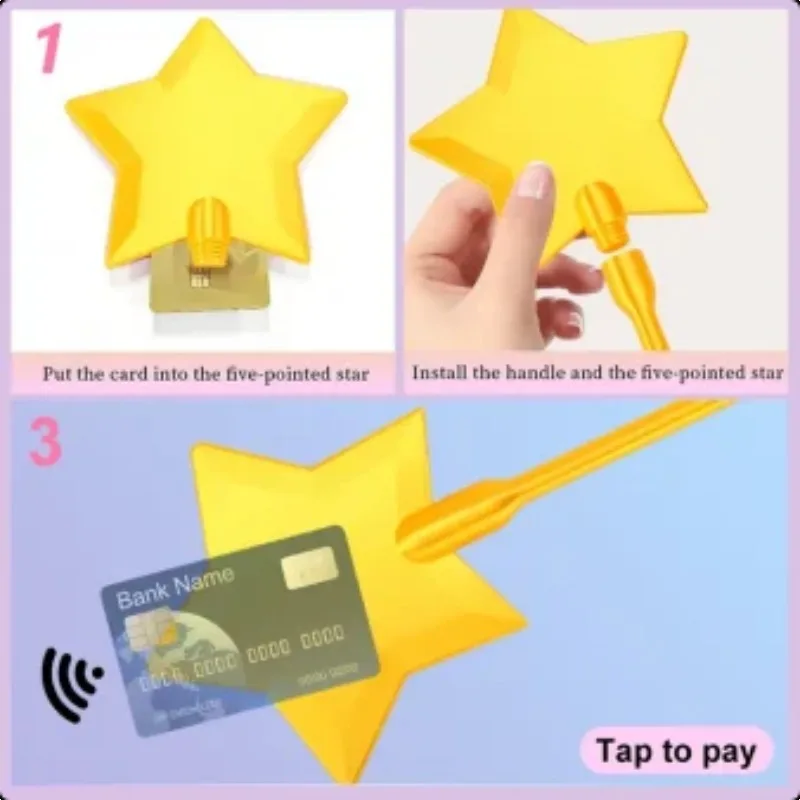 3D Printed Cute Star Magic Wand Tap to Pay Holder, Lightweight Creative Credit Card Holder for Daily Use