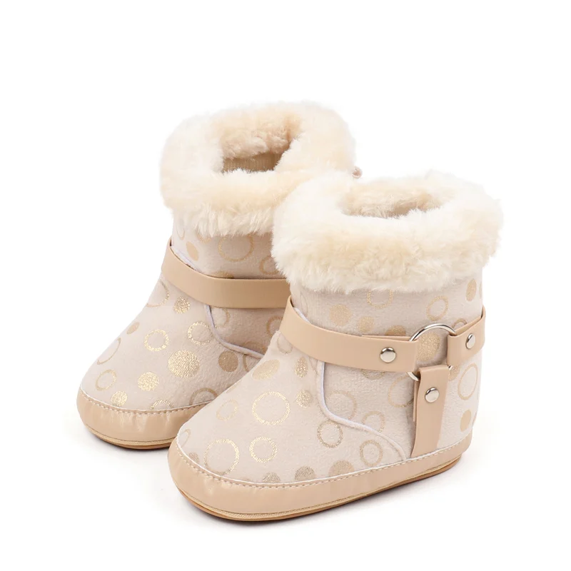 

Baby Boys Girls 2024 Winter New Boots Padded Warm Baby Boots Fashion Solid Color Decorative Buckle Toddler Boots