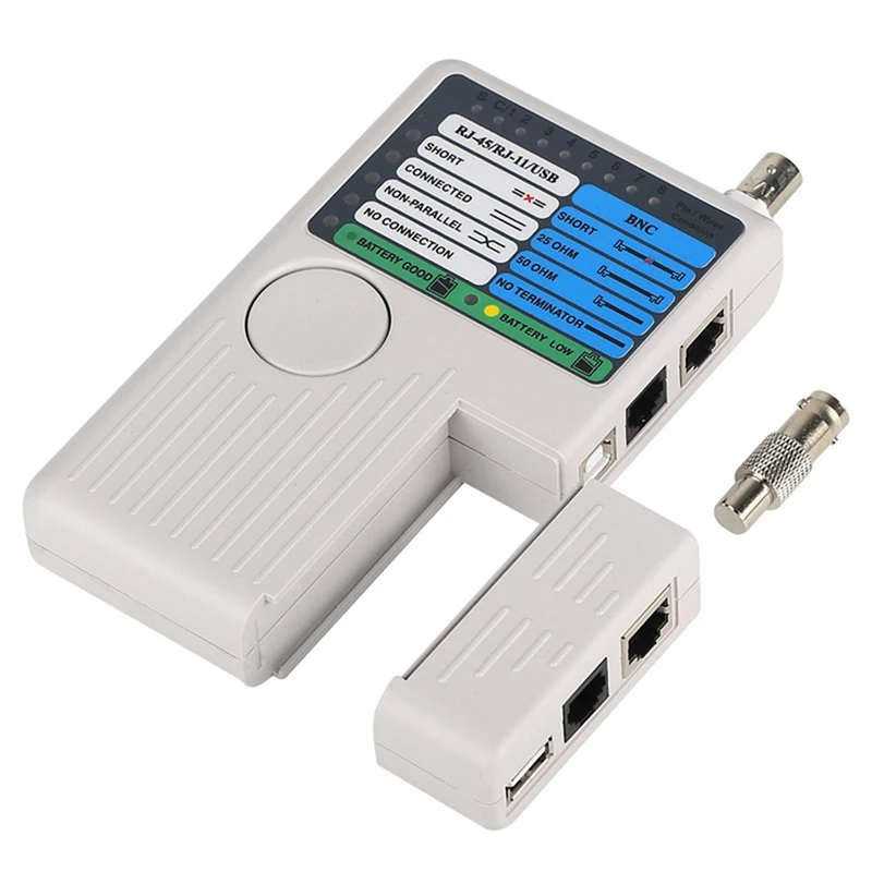 Professional Multi Function 4 In 1 Network Cable Tester RJ45/RJ11/USB/BNC LAN Cable Cat5 Cat6 Wire Tester