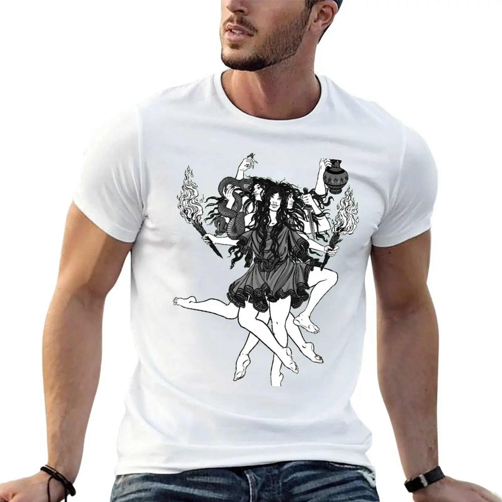 

Hekate, Goddess of Witches T-Shirt man graphic t shirt t shirts cotton 100% T-Shirt