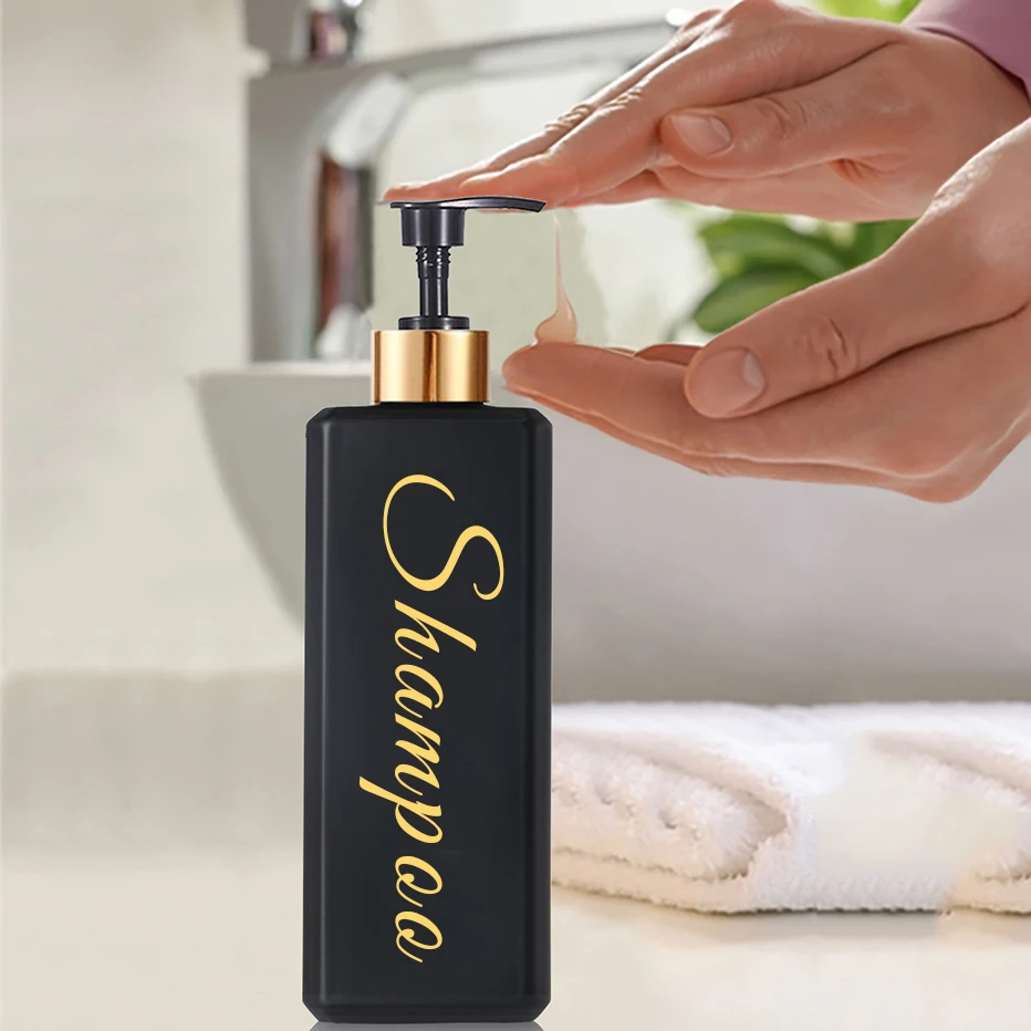 Square Hand Press Pump Soap Dispenser for Shampoo Conditioner Body Wash Dispensing Bathroom Shower Dispenser Bottle