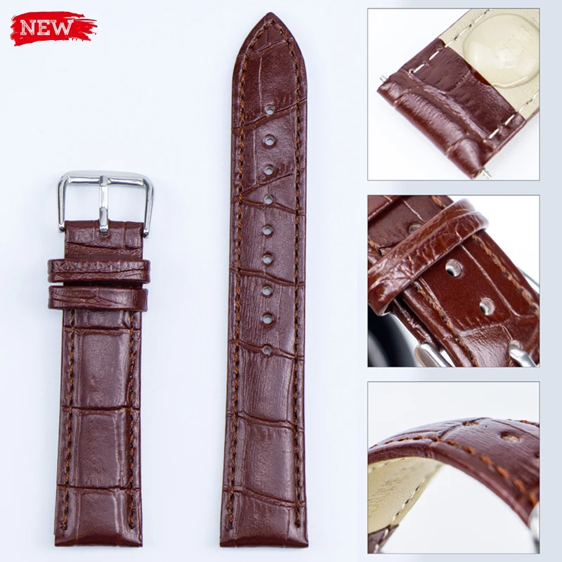 18/20/22/24mm Leather Strap for Samsung Watch 6 5 4 44mm 40mm Active Gear S3 Quick Release Bracelet for Huawei GT4 General Band