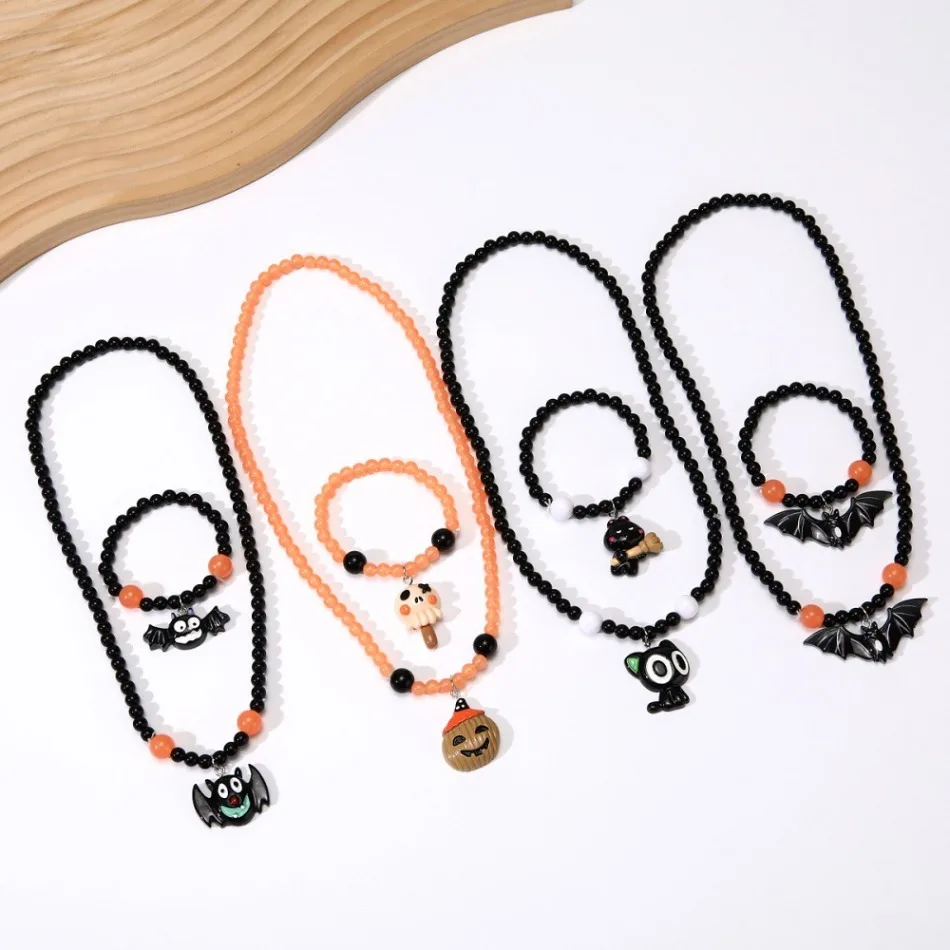 

Children necklace European and American cross-border jewelry, Halloween masquerade necklace earring set, girl funny accessories